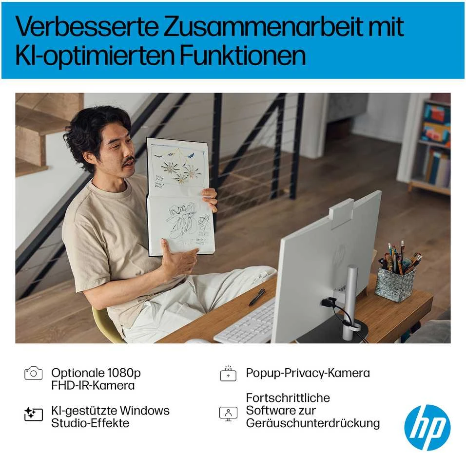 Stacionarus kompiuteris Daugiafunkcis kompiuteris HP 27 FHD IPS Ryzen AI 7 350 16GB/512GB SSD Windows 11 27-ct2473ng