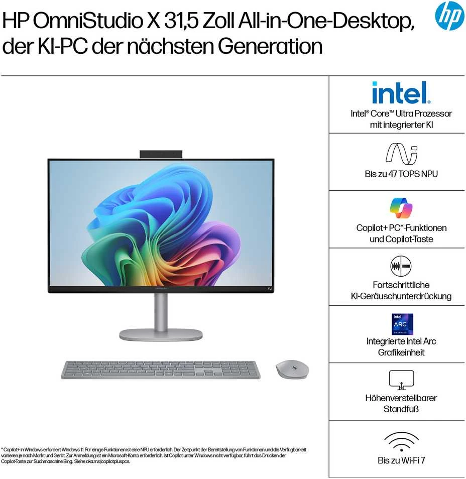 Monitorius HP OmniStudio X 32" UHD IPS daugiafunkcis kompiuteris su Core Ultra 7 256V 16GB / 1TB SSD Win11 32-c1073ng