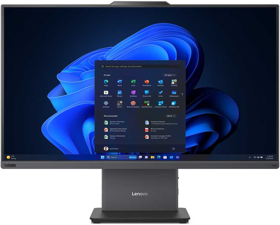 Stacionarus kompiuteris Lenovo TC NEO 55A G6 AI R7-350 16GB - 512GB SSD 23.8 FHD NT W11P