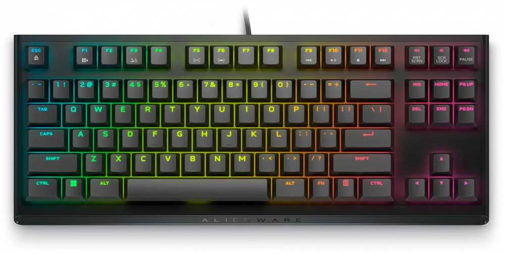 Dell Alienware Tenkeyless AW420K | Klaviatūra žaidimams | su laidu | EN | CHERRY MX Raudona | Dark Side of the Moon