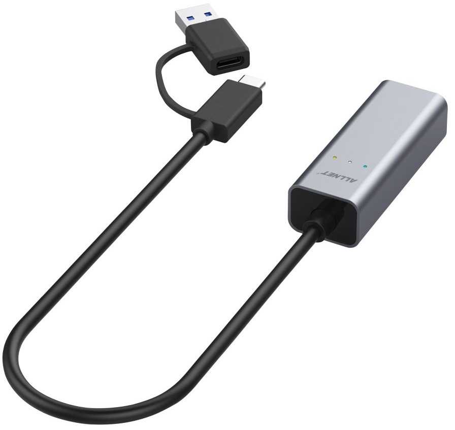 ALLNET USB 3.0 Typ-C&A Ethernet Adapteris 2.5 Multi-Gigabit LAN ALL-NC-2.5G-USBC/A *ALLTRAVEL*
