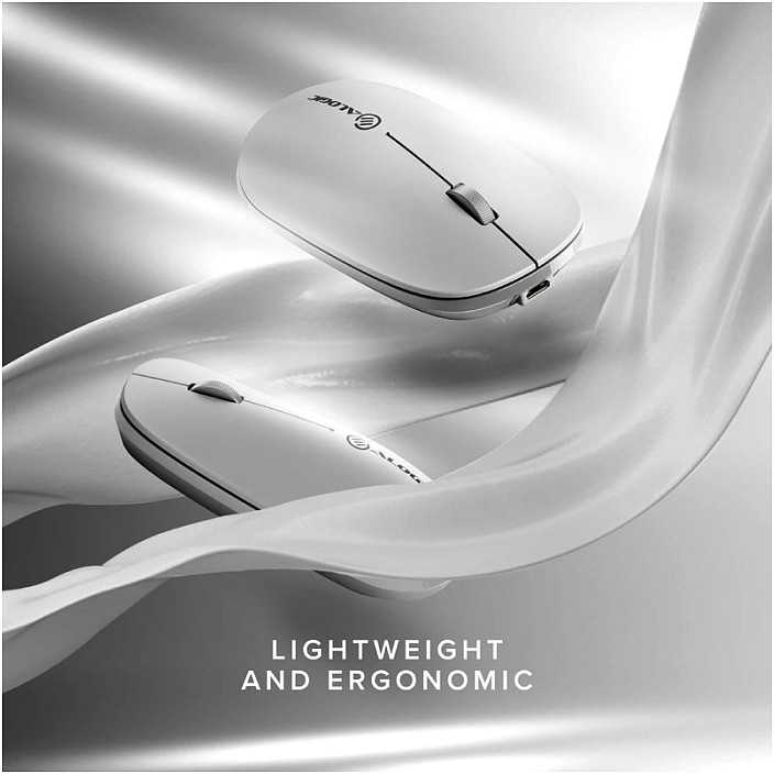 ALOGIC Echelon Bluetooth USB-C įkraunama 4 klavišų pelė – balta