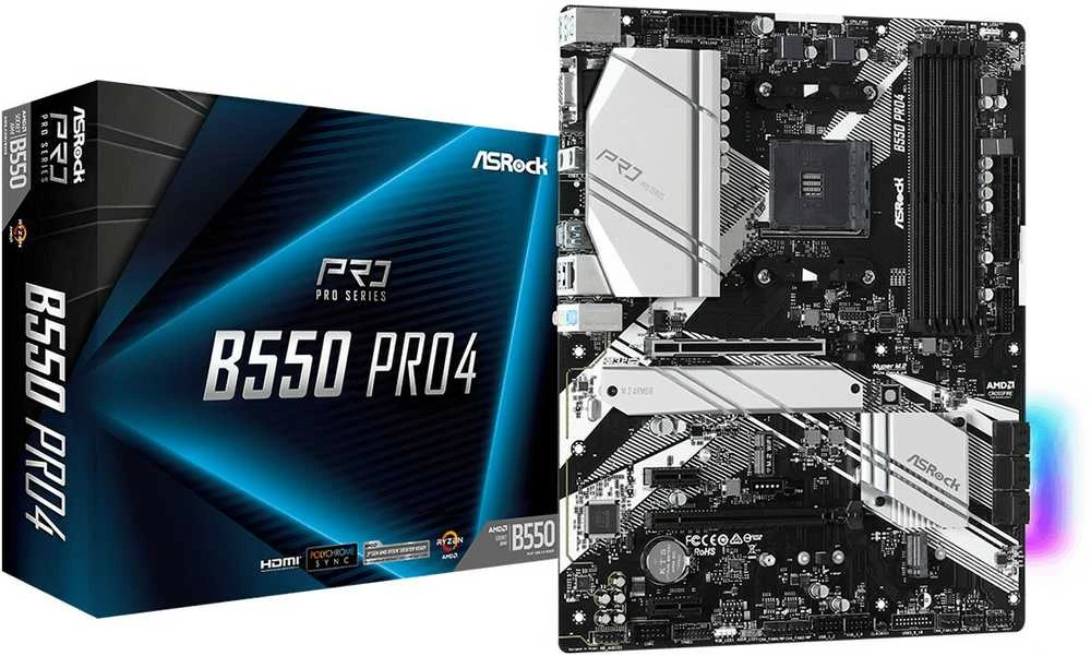 Pagrindinė plokštė ASRock B550 PRO4, AM4, ATX, DDR4