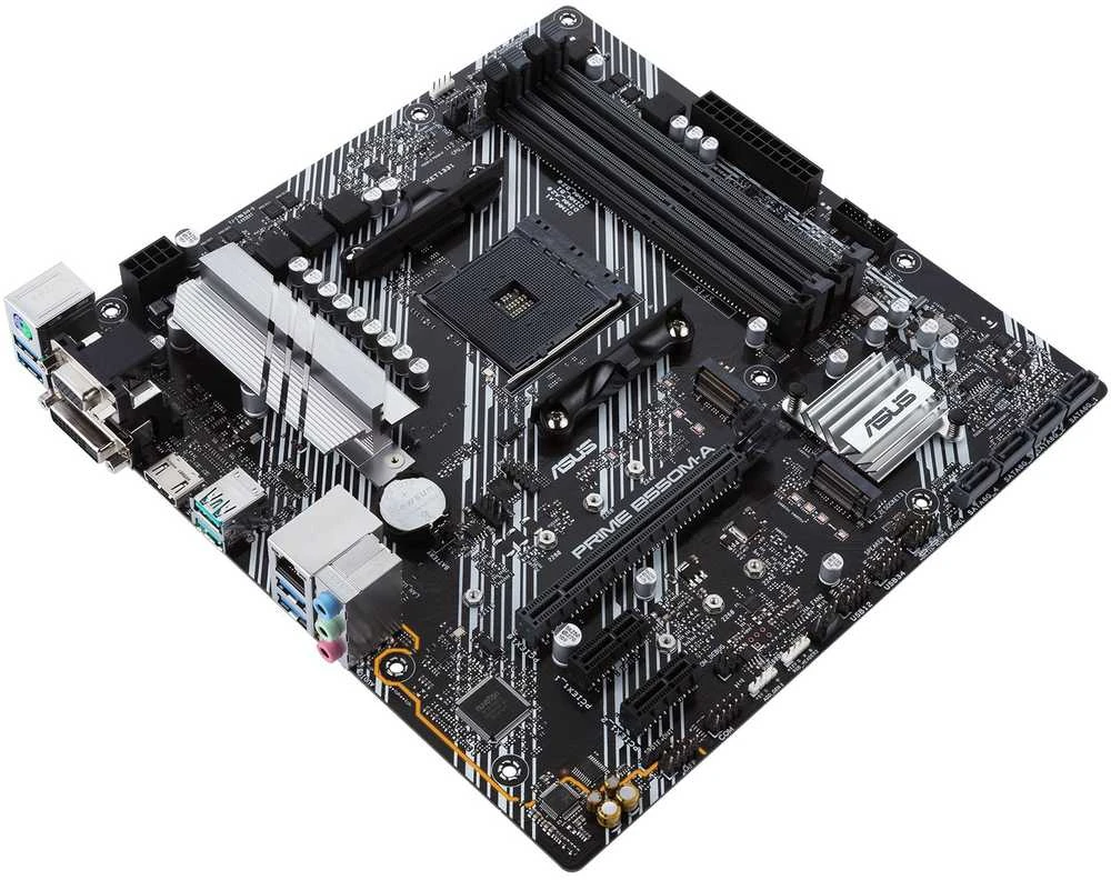 Asus PRIME B550M-A/CSM B550 – lizdas AM4 – pagrindinė plokštė/ Paruošta Ryzen™ 5000 serijai/VRM efektyviam radiatoriui/SafeSlot Core/PCIe 4.0-Ready/AURA SYNC RGB