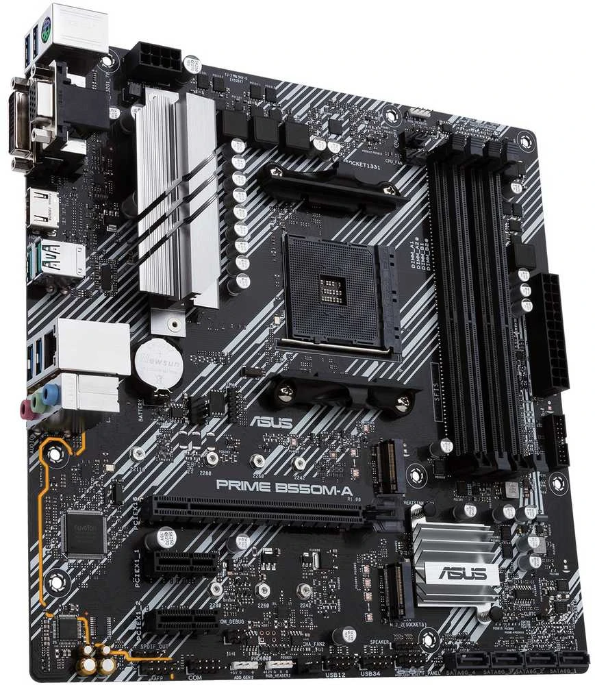Asus PRIME B550M-A/CSM B550 – lizdas AM4 – pagrindinė plokštė/ Paruošta Ryzen™ 5000 serijai/VRM efektyviam radiatoriui/SafeSlot Core/PCIe 4.0-Ready/AURA SYNC RGB