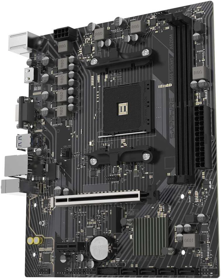 Sapphire A520M-E AMD A520 lizdas AM4 mikro ATX