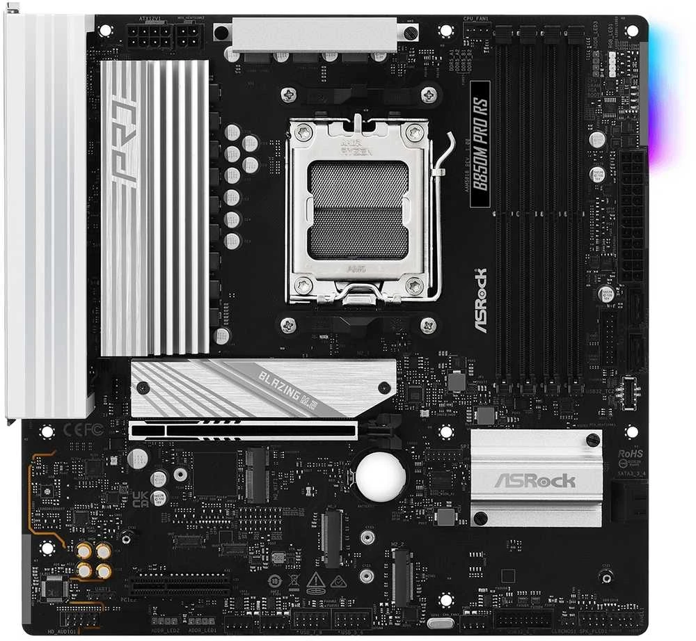 ASRock B850M PRO RS | Procesorių šeima AMD | Procesoriaus lizdas AM5 | DDR5 | Palaikomos standžiojo disko sąsajos SATA, M.2 | SATA jungčių skaičius 4