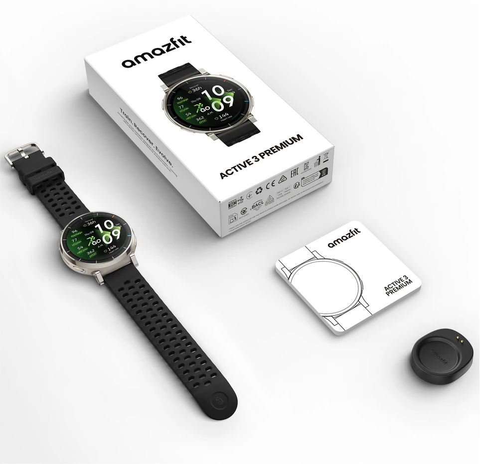 Išmanusis laikrodis Amazfit Active 3 Premium NFC Apex Sidabrinis