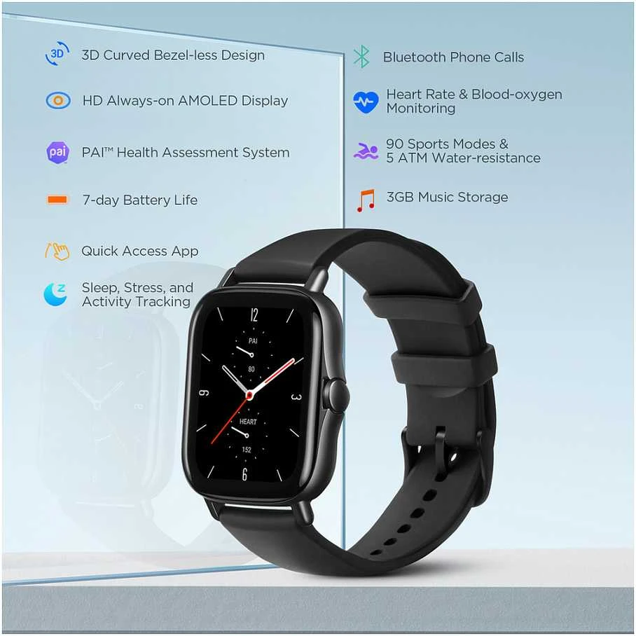 Xiaomi Išmanusis laikrodis Amazfit GTS 2 NE Išmanusis laikrodis 42mm Midnight Juodas