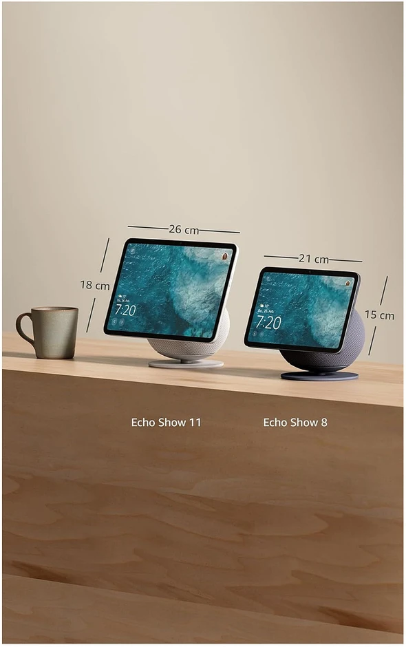 Amazon Echo Show 11, Amazon Alexa, Stačiakampis, Pilka, Ledyno balta, Anglų, Ispanų, 27,9 cm (11")