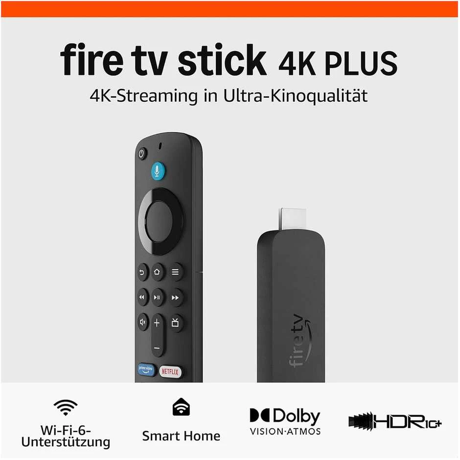 Vaizdo grotuvas „Amazon Fire TV Stick 4K Plus“ su „Wi-Fi 6“ palaikymu ir transliacija „Dolby Vision“ / „Atmos“ bei HDR10+ formatais