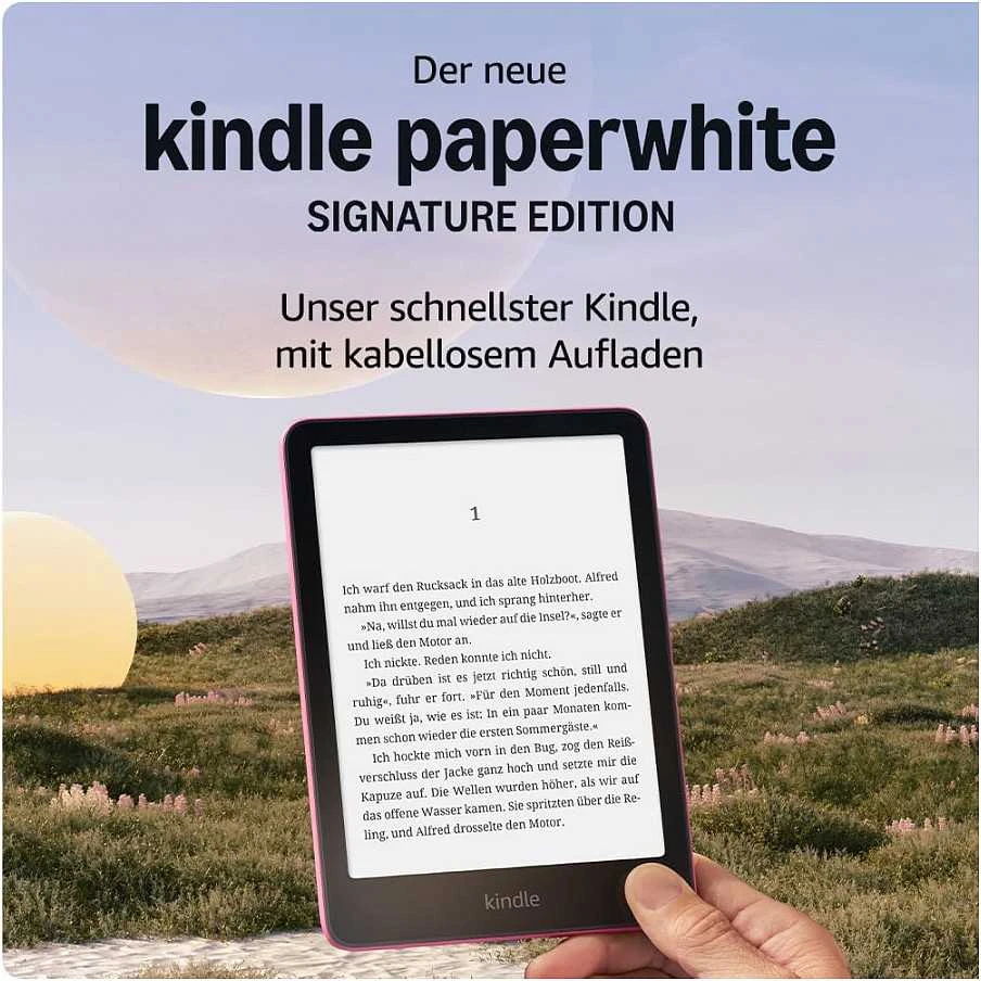 Elektroninė skaityklė Amazon Kindle Paperwhite (2024, 12 karta) 7", 32 GB, rožinė | su reklamomis