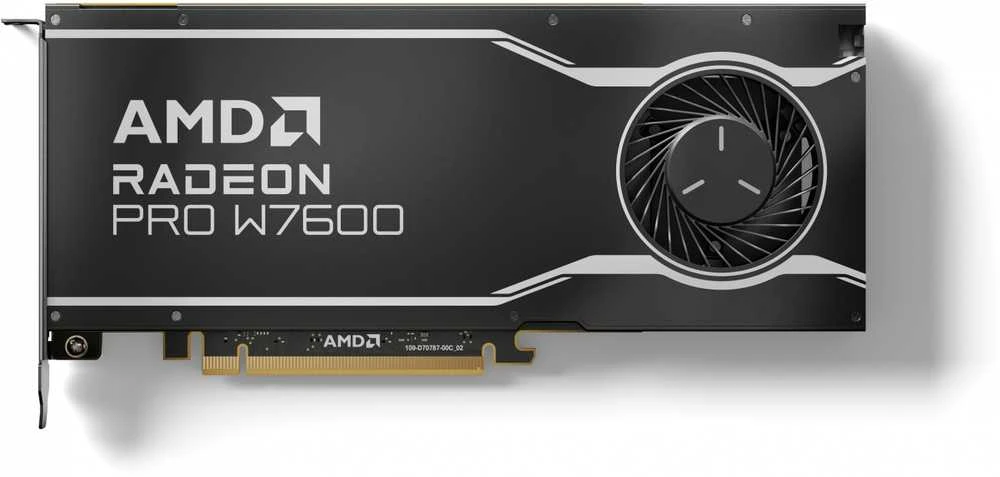 Vaizdo plokštė AMD GPU W7600 8GB GDDR6 128bit, 20Tflops, 4x DP 2.1, aktyvus ventiliatorius, RDNA3