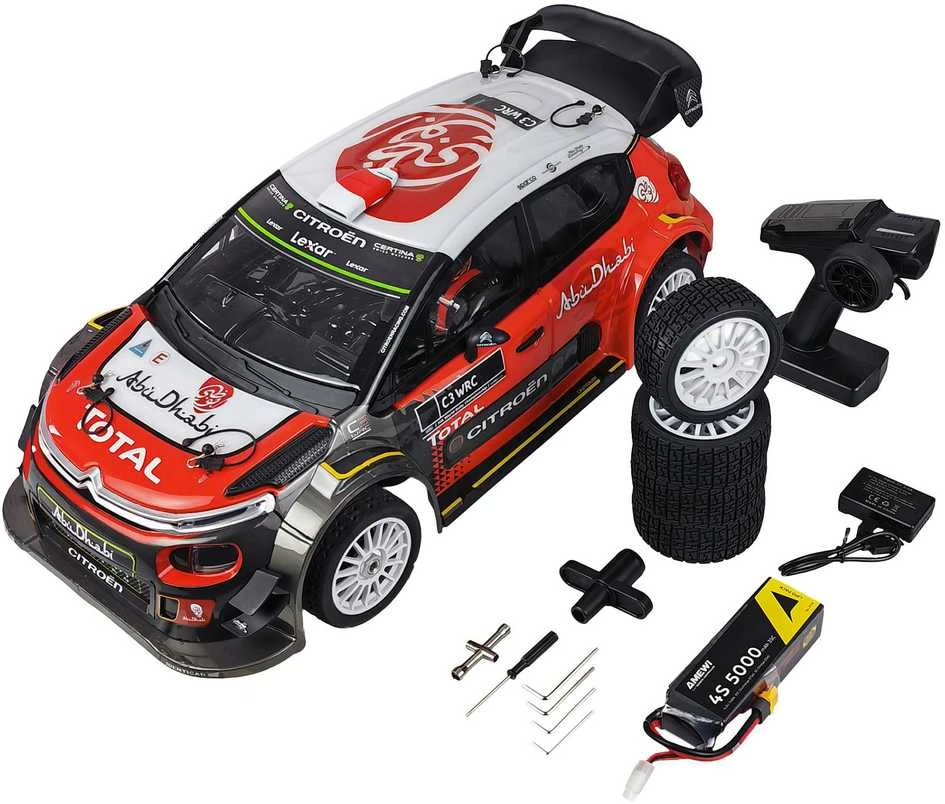 Amewi C3 WRC nuotoliniu būdu valdomas modelis ralio automobilis su elektriniu varikliu 1:7
