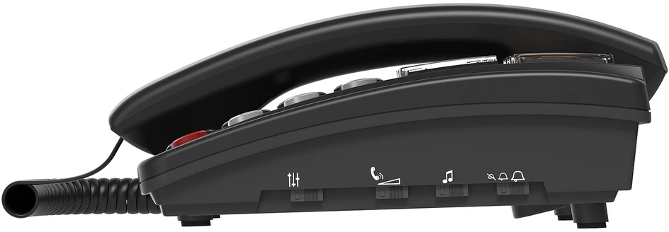 amplicomms BIGTel 40 plus, didelio mygtuko telefonas tamsiai pilkas