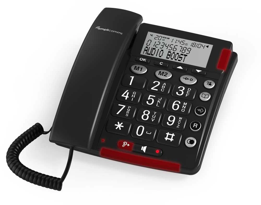 amplicomms BIGTel 48 Plus, didelis mygtukas telefono tamsiai pilkas