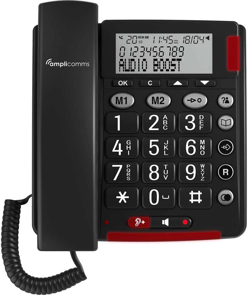 amplicomms BIGTel 48 Plus, didelis mygtukas telefono tamsiai pilkas