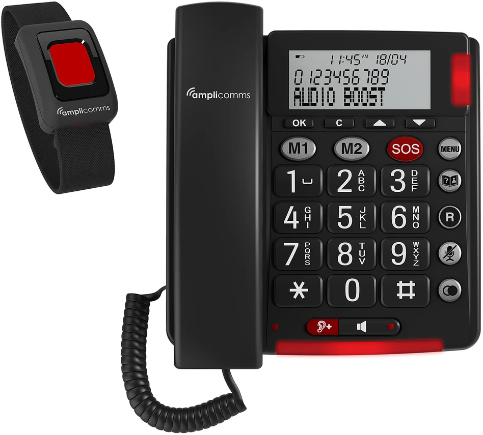Carruzzo amplicomms BigTel 50 Alarm Plus Analoginis telefonas Skambintojo ID Tamsiai Pilka