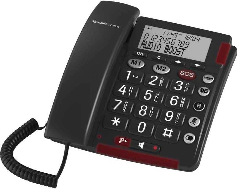 Carruzzo amplicomms BigTel 50 Alarm Plus Duo Analoginis telefonas Skambintojo ID Tamsiai Pilka