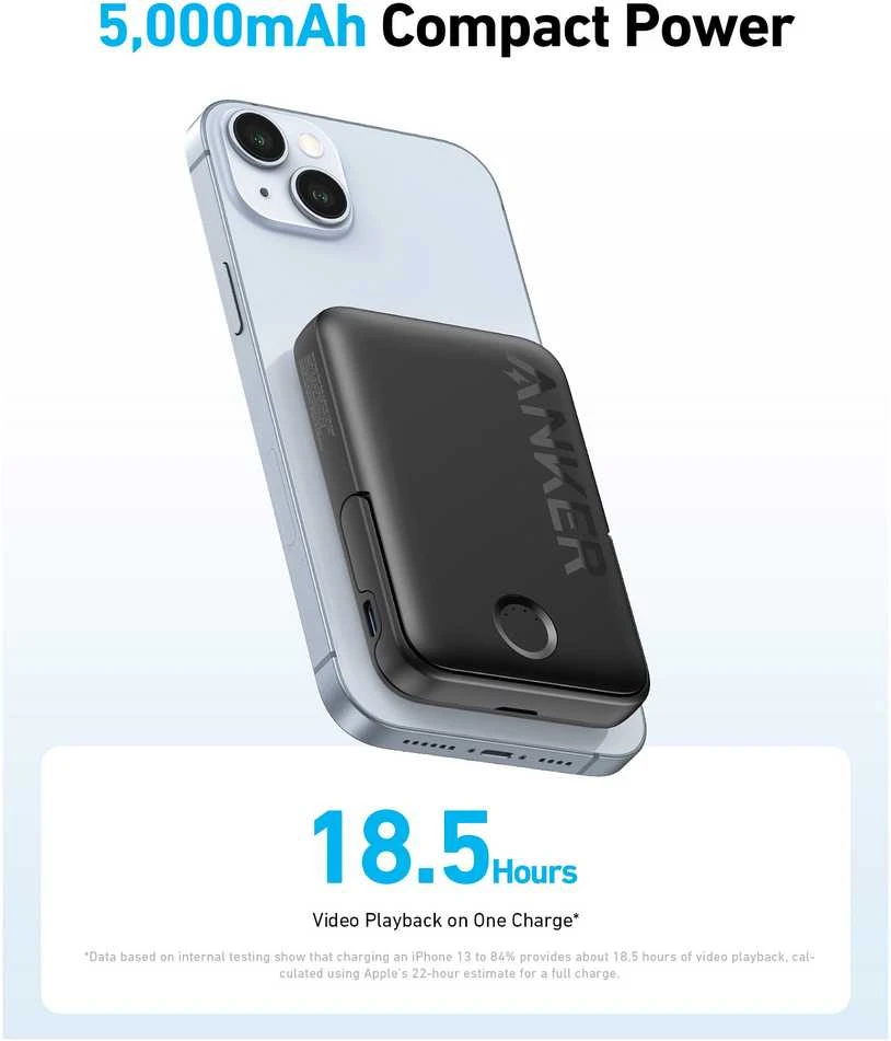 Anker 322 MagGo Power Bank su laikikliu | A1618G11 | 5000 mAh | Judas