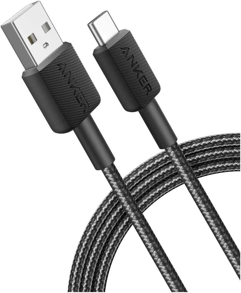 Anker 322 Braided Nylon Cable, Juodas | A81H5G11 | USB-A to USB-C
