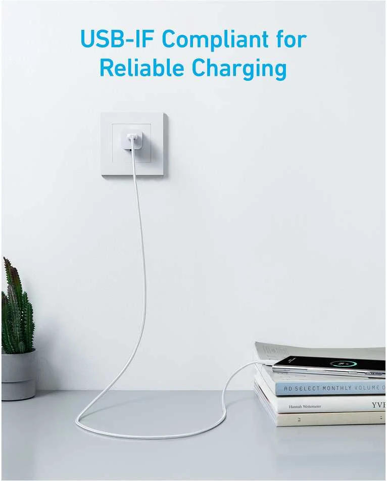 „Anker 322“ nailono kabelis, „Baltas“ | A81H6G21 | USB-A–USB-C