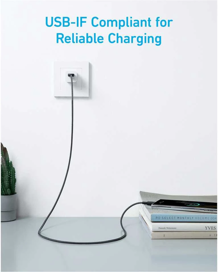 Anker 322 Braided Nylon Cable, Juodas | A81H5G11 | USB-A to USB-C