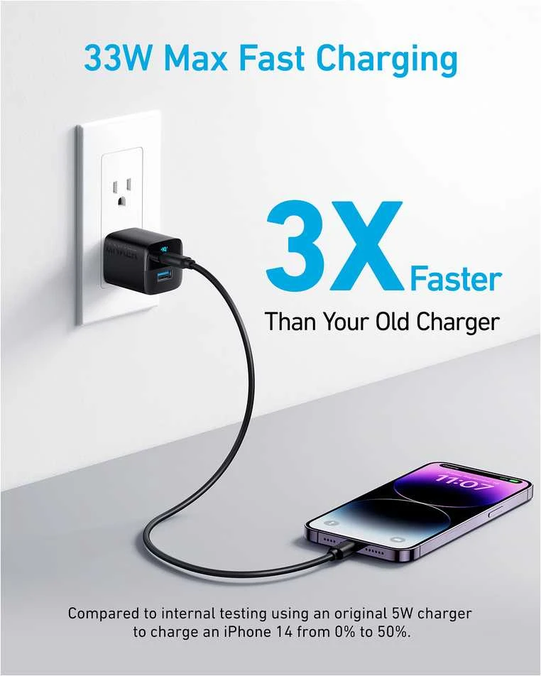 "Anker" įkroviklis 323 33W 1x USB-A 1x USB-C