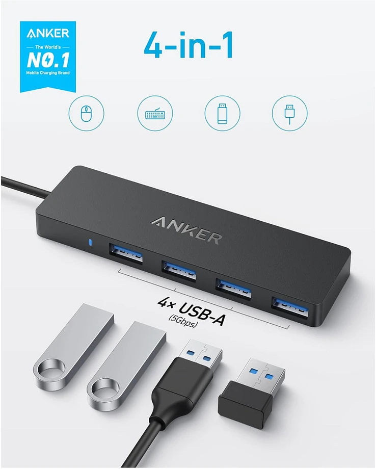 Anker | USB-C Data Hub (4-in-1, 5Gbps) | A8309G11