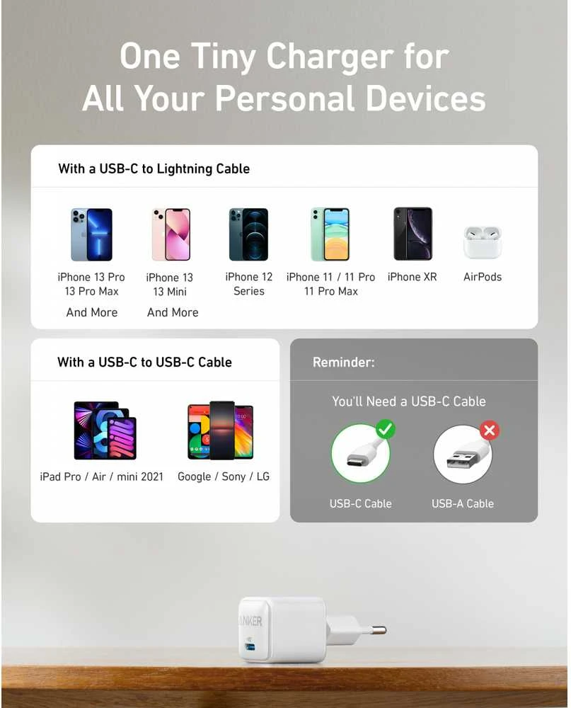 Įkroviklis Anker 511 Nano Pro 1 USB-C 20W (A2346G21)