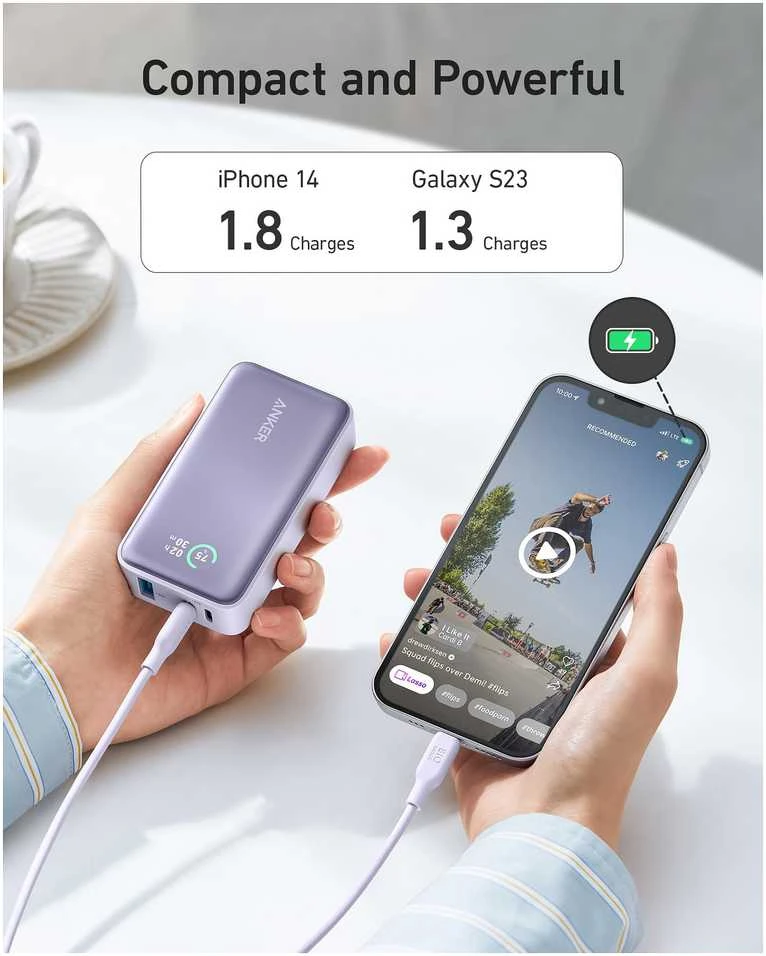 Anker 533 Power Bank | A1256G12 | 10000 mAh | Juodas