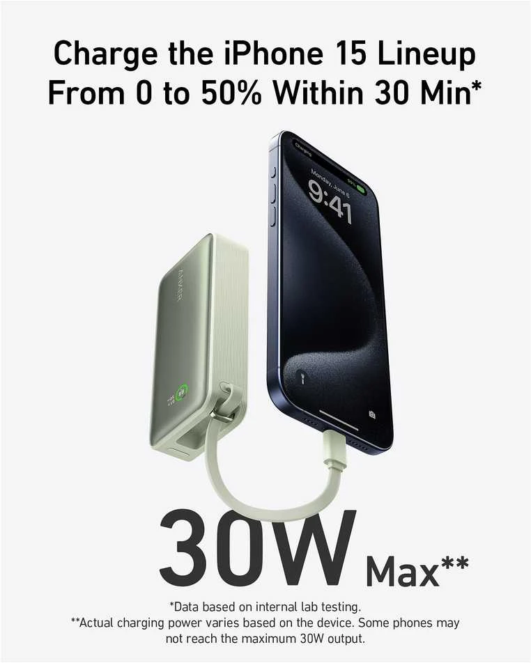 Anker 545 Nano Power Bank | A1259G61 | 10000 mAh | Žalias