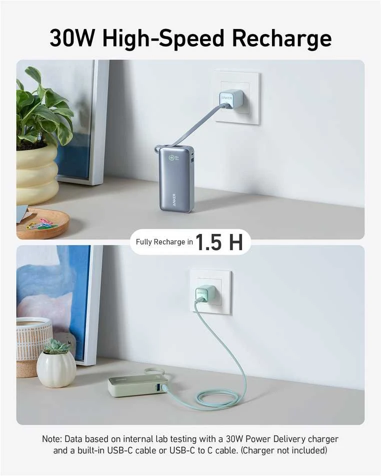 Anker 545 Nano Power Bank | A1259G61 | 10000 mAh | Žalias