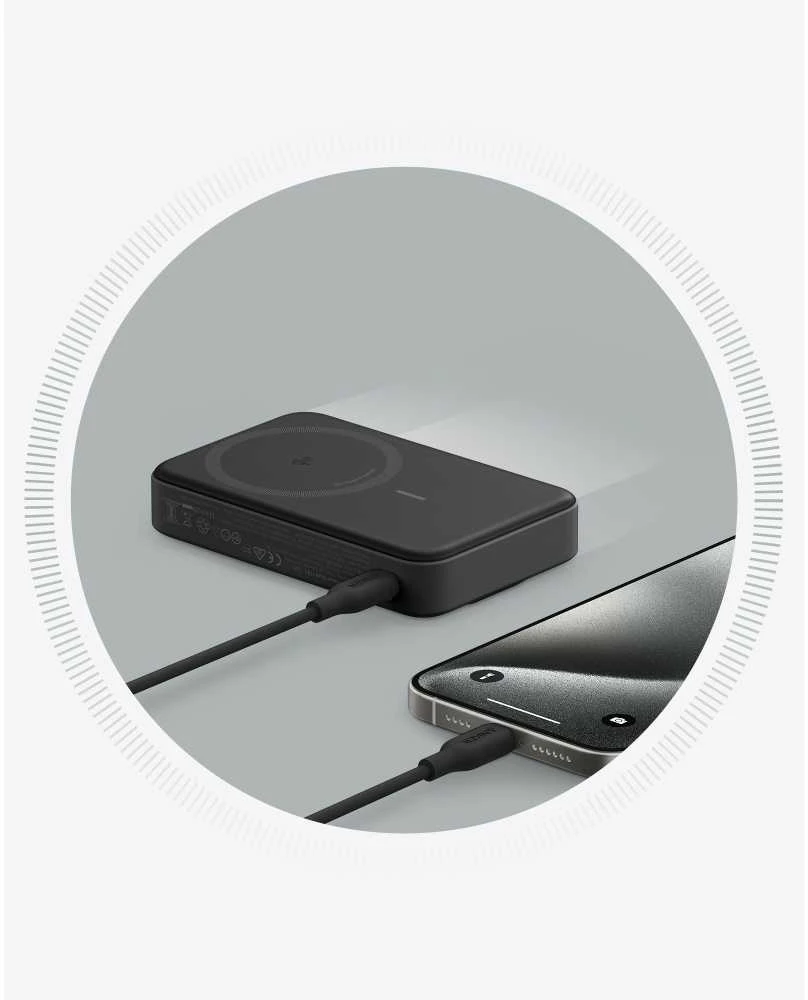 „Anker 633“ magnetinė belaidė išorinė baterija su 27 W USB C prievadu | A1654G11 | 10000 mAh | Juodas