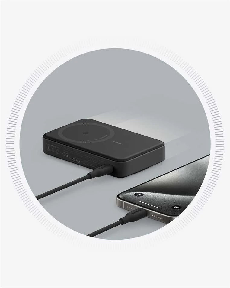 „Anker 633“ magnetinė belaidė išorinė baterija su 27 W USB C prievadu | A1654G11 | 10000 mAh | Juodas