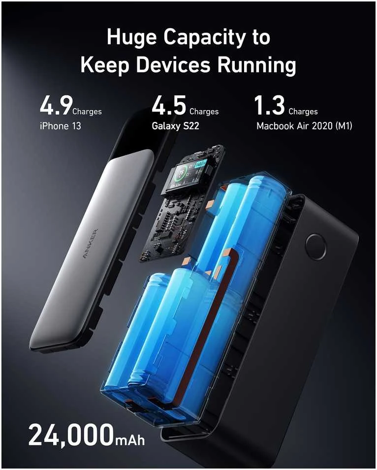 Anker 737 24000 mAh nešiojama baterija (PowerCore 24k) 140 W