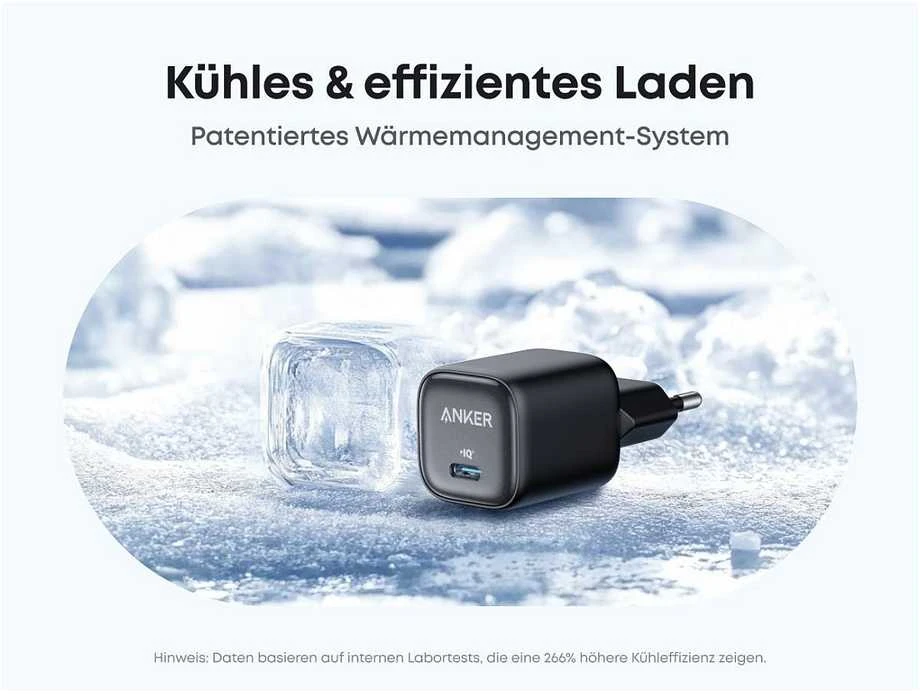Įkroviklis Anker ANKER Charger 30W kompaktes GaN Schnellladeger�t 1x USB-C juodas