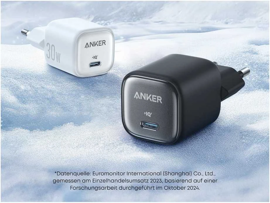 Įkroviklis Anker ANKER Charger 30W kompaktes GaN Schnellladeger�t 1x USB-C juodas