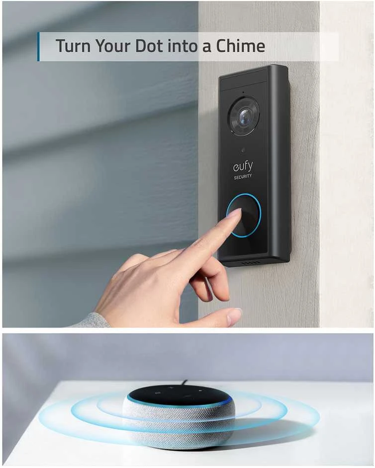 Durų skambučio, kameros ir stotelės komplektas Anker Eufy Video Doorbell 2K