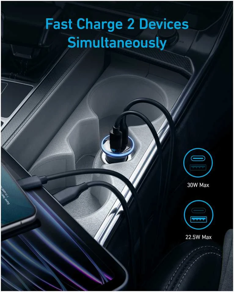 „Anker“ automobilinis įkroviklis 1A/1C PD 53W su PPS | A2735G11