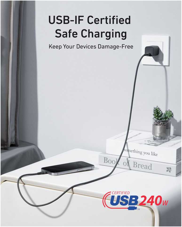 USB kabelis Anker USB-C - USB-C 0,9 m juodas (A82E2011)