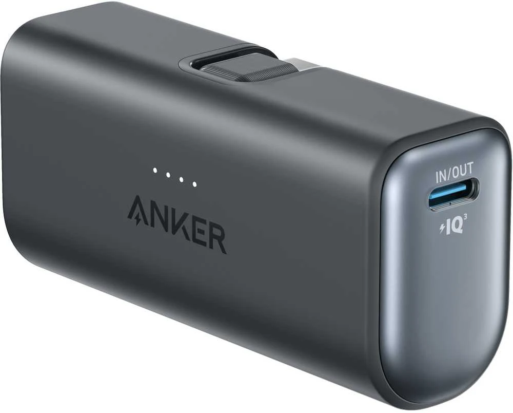 Anker Nano Power Bank Integruotas su USB-C jungtimi | A1653H11 | 5000 mAh | Juodas