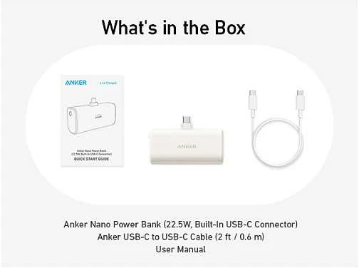 Anker Nano Power Bank Integruotas su USB-C jungtimi | A1653H11 | 5000 mAh | Juodas
