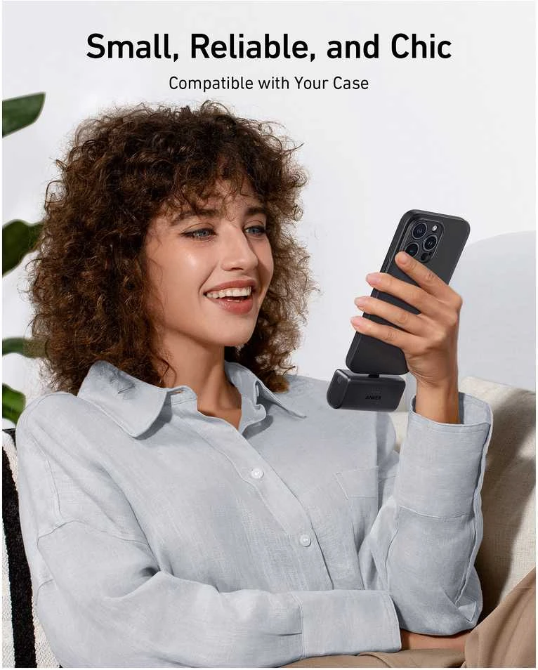 Anker Nano Power Bank Integruotas su USB-C jungtimi | A1653H11 | 5000 mAh | Juodas