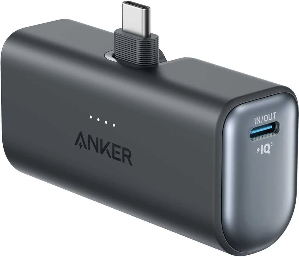 Anker Nano Power Bank Integruotas su USB-C jungtimi | A1653H11 | 5000 mAh | Juodas