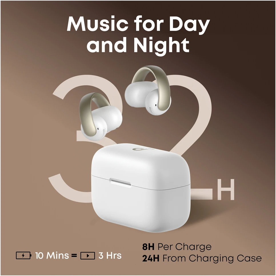 „Anker Soundcore AeroClip“ atviros ausinės, baltos | „Anker Soundcore“