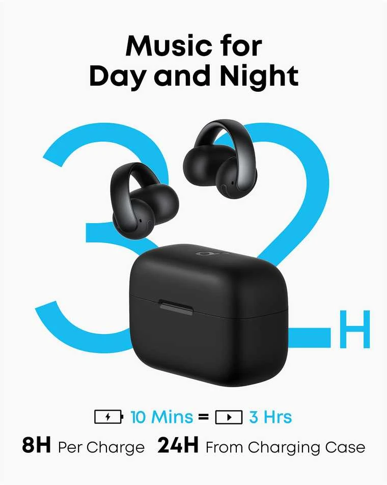 Ausinės ANKER Soundcore AeroClip juodas užsegamas ausinukas