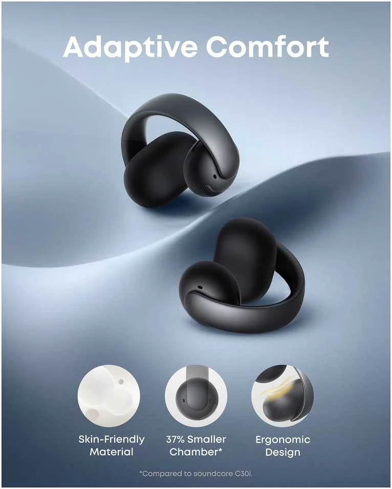 Ausinės ANKER Soundcore AeroClip juodas užsegamas ausinukas