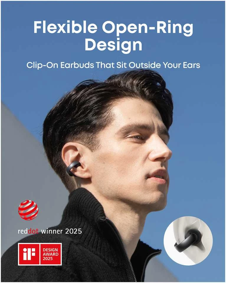 Ausinės ANKER Soundcore AeroClip juodas užsegamas ausinukas