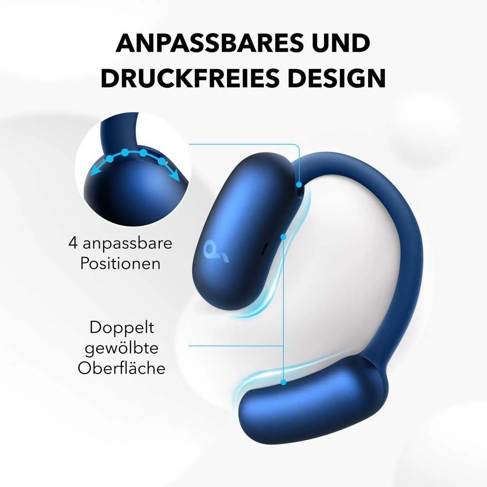 Ausinės Anker Soundcore Aero Fit 2, Mėlynos spalvos